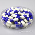 Hard Gelatin capsule light blue and white